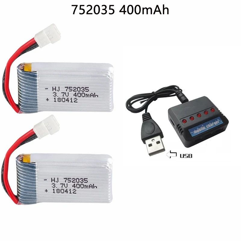 752035 3.7V 400mAh 35C Drone B - Eachine Drone E58 recension och pris